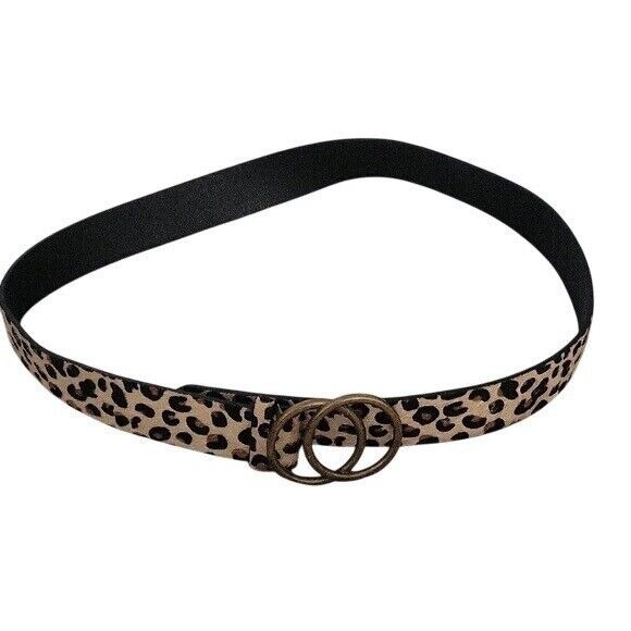Leopard Print‎ Belt Double Circle Buckle Fashion mobwife waist belt cheetah sexy - Picture 1 of 3